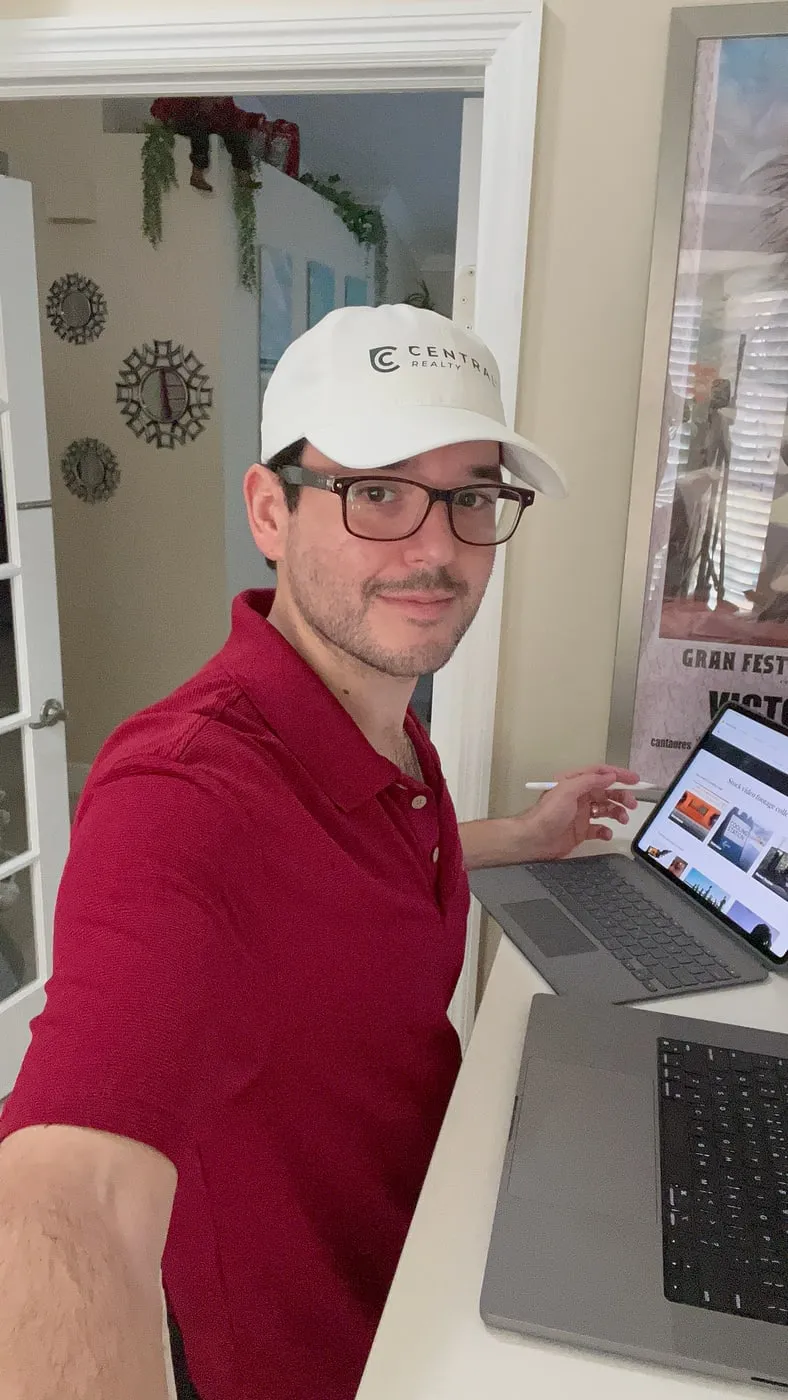 Andrew at his laptop